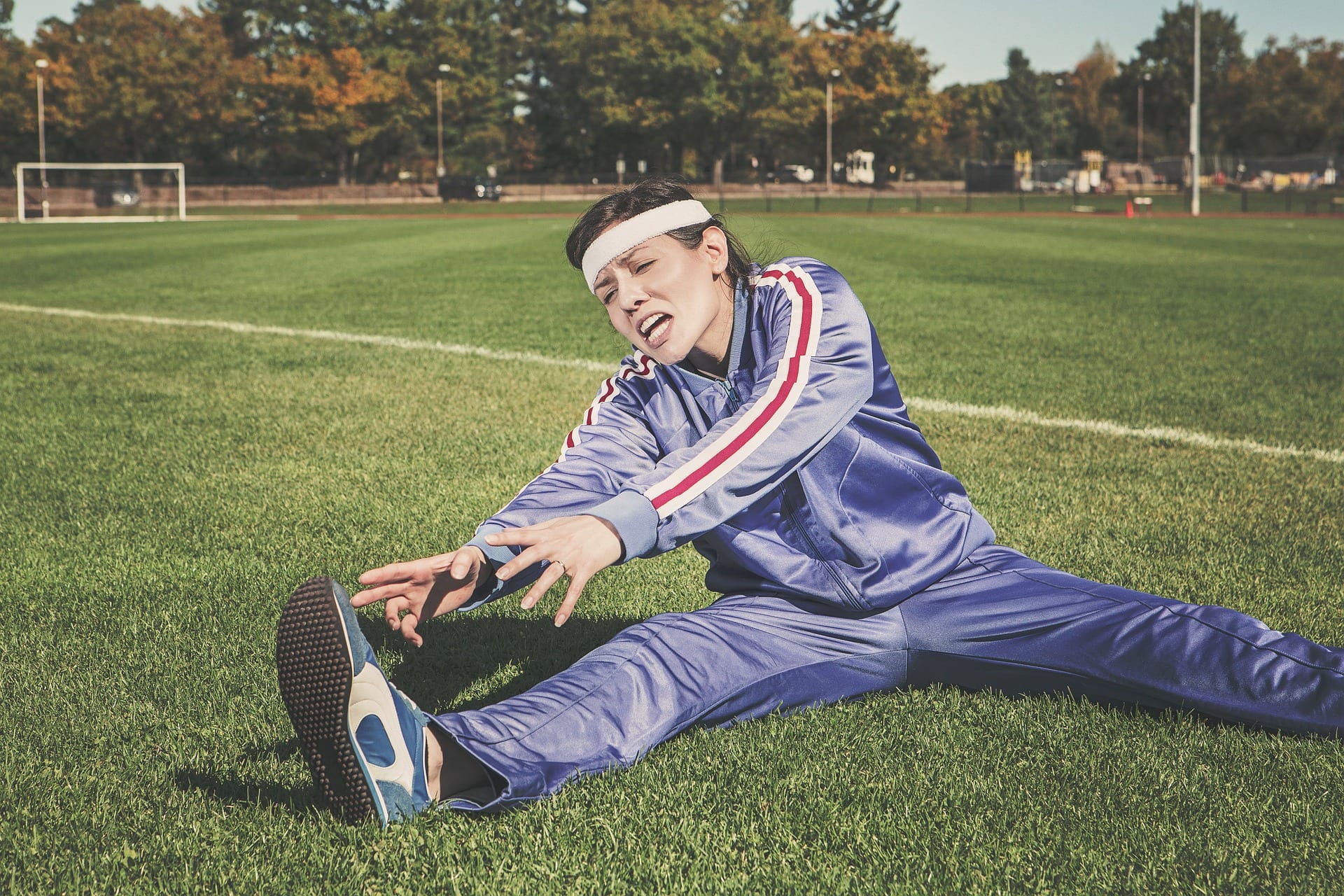 a woman exercising under duress