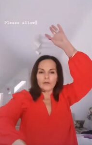 me in red dancing